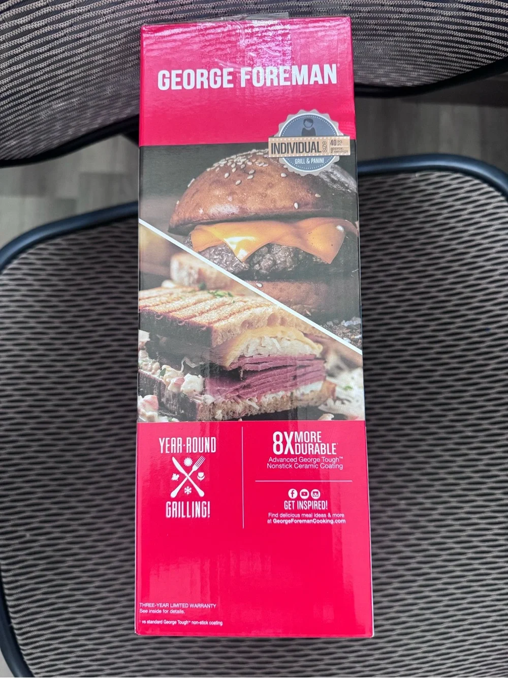George Foreman Black Electric Grill - Nonstick Indoor Grill